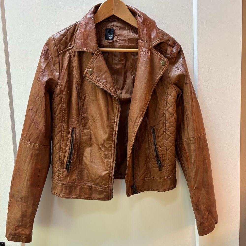 Halloween zombie costume: Pimkie Faux Leather Moto Jacket –size M